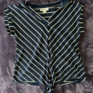 Blue and White Blouse